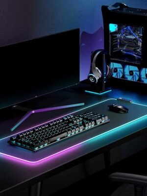 Colorful RGB Gaming Anti-slip Natural Rubber HUB 4 USB Ports Mousepad